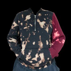 Bleach dyed upcycled sweatshirt